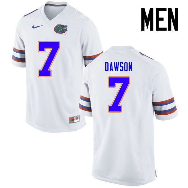 Men Florida Gators #7 Duke Dawson College Football Jerseys Sale-White - Click Image to Close